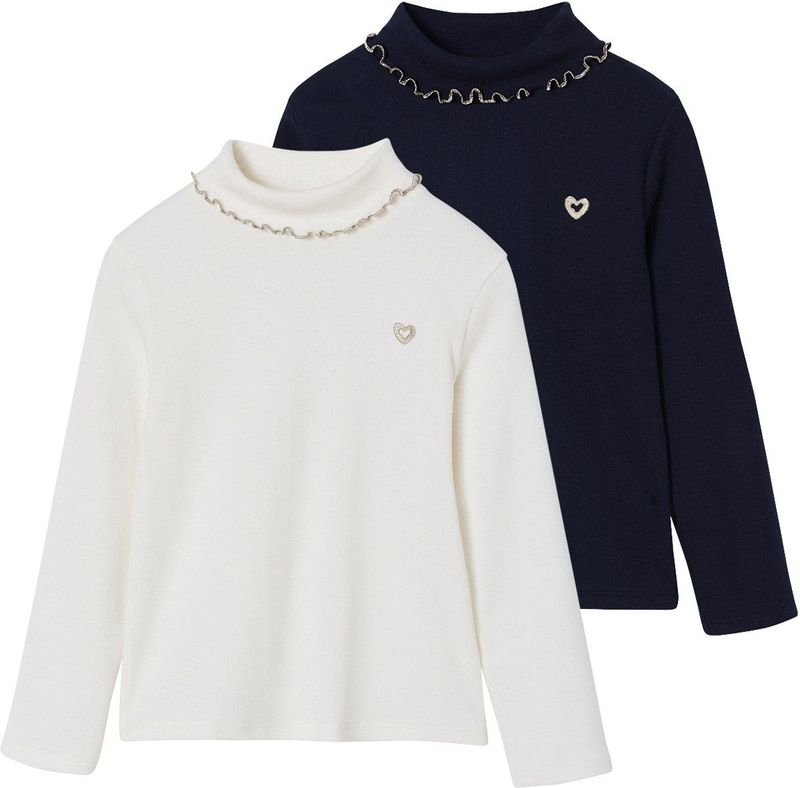 Set van 2 - Souspulls - Ecru - Geribbelde Tricot - Voor Meisjes