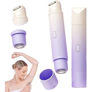 2 in 1 Ladyshave voor Vrouwen - Elektrisch Scheerapparaat - Bikinitrimmer Dames - Mini haarverwijderaar voor nat en droog haar nat en droog gebruik voor thuis - Gradiënt Paars