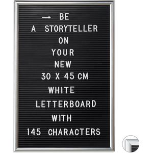 Relaxdays letterbord 30x45 - 145 tekens - decoratie - letter board - bord voor letters - zwart