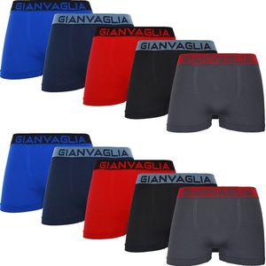 Microfiber Heren Boxershort - 10-pack - Donkergrijs Zwart Rood Blauw - Maat M/L - Heren Ondergoed