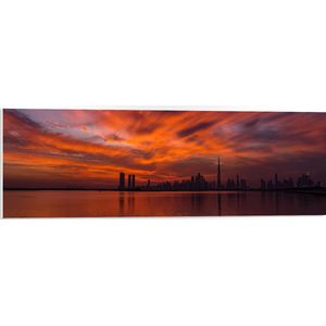 PVC Schuimplaat - Stad - Gebouwen - Water - Lucht - Kleuren - 90x30 cm Foto op PVC Schuimplaat (Met Ophangsysteem)