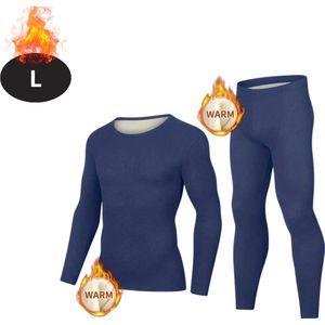Livano Thermokleding Heren - Thermobroek - Thermoset - Thermolegging - Winter - Thermoshirt - Marineblauw - L