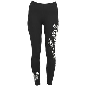 Mickey Mouse Floral Minnie Dames Legging - zwart - S