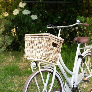 Rieten Fietsmand - Naturel Rotan - 46x33x35cm - Fietsmand Marla Medium - Het Mandenhuys