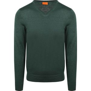 Suitable Merino Pullover V-Hals Racing Groen - Maat S - Heren