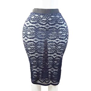 Rok - maat onesize - Doorzichtig kant blauw Erotische sexy rokje