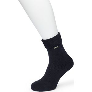 Bonnie Doon Huissokken Dames Zwart maat 36/42 - Warme Slofsokken - Badstof Binnenzijde - Zeer Zachte Winter Sokken - Thuis Sokken - Home Socks - Niet knellend - Gladde naden - Wandelsok - Katoen - Black - BP211123.101