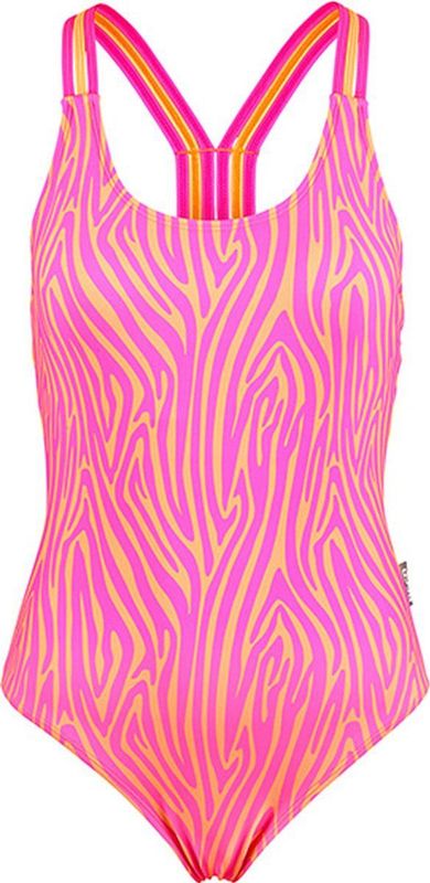 BECO zebra vibes badpak - B-cup - roze/oranje - maat 34