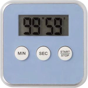 New Age Devi - Blauwe Digitale Timer - 8x8cm Kookwekker met Magneetbevestiging Handige Timer voor Koken