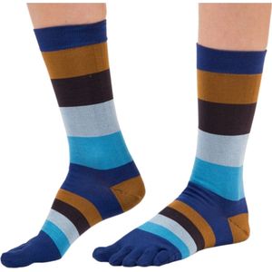 TOETOE Everyday Mid-Calf Heren teensokken - Blauw/Donkerblauw - 41-48 - Teensokken