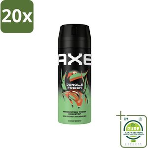 20 x AXE - Deodorant Spray - Jungle Fresh - Tropische Geur - Verfrissend - 150 ml - Grootverpakking - AXE Deodorant - Jungle Fresh - Tropische Geur - Deodorant Spray - Frisse Geur