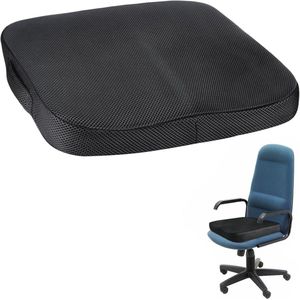 Allecto Plus - Orthopedisch zwart zitkussen met antislip onderkant - Draagbaar - Voor kantoor, thuis en auto