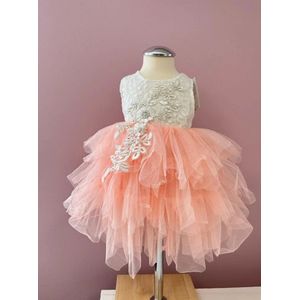 Feestjurk-kleedje-feestkleding-zomerjurk-roze-tule-communie-meisje-dansjurk-doop-jurk Alice (mt 92/98)