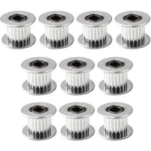 idler pulley 20 teeth timing belt pulley 3mm bore flip wheels for cables 6mm 3D printer timing belt roll pack of 10 (wrench included)