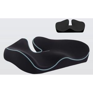 Ergonomisch Orthopedisch Zitkussen voor Bureaustoel en Auto - Verhoogd Zitcomfort en Ondersteuning voor Stuitbeen en Lendenen