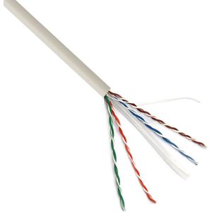 VCOM - CAT6 Internetkabel tot 10Gbps - Netwerkkabel - UTP Kabel - Binnen - CCA - Grijs - 305 Meter Rol in Doos