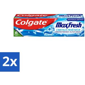 2 x Colgate Tandpasta Max Fresh Cooling Crystals 75 ml - Tandpasta - Colgate - Frisse Adem - Langdurige Frisheid - Verfrissend