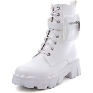 SmileFavorites® Veterboots - Wit - Imitatieleer - Maat 37