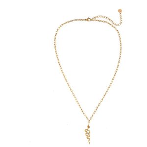 Snake Ketting - Dottilove - 14K Goud Verguld - Damessieraad - Ketting met hanger