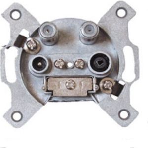 Satelliet Wandcontactdoos R/TV/SAT/SAT - CE - Voor Radio en TV Aansluitingen