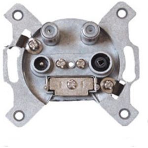 Satelliet Wandcontactdoos R/TV/SAT/SAT - CE - Voor Radio en TV Aansluitingen