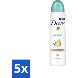 Dove - Deodorant - Spray Go Fresh Pear & Aloe - Frisse en verzorgende geur - 250 ml - Bulkverpakking - 5 stuks