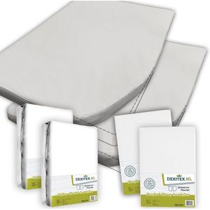 Dexitex Textielpakket Frans bed/ 2 x Molton / 2 x WIT Hoeslakens /RECHTS geschikt voor Caravan of Camper