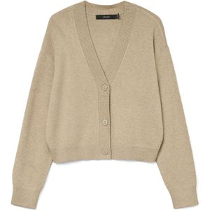Vero Moda - Vmgold Art Ls V-neck Cardigan - Silver Mink - Dames