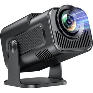Compacte Zwarte Beamer met Android 11.0 - 720p, 4K Ondersteuning, Bluetooth, WIFI, USB, Tot 130 Inch Projectie