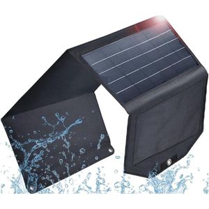Zylo® Draagbaar Zonnepaneel - Solar Charger - Opvouwbaar Zonnepaneel - 24w - 1x1x1cm - Zwart