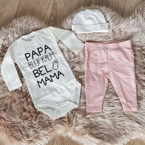 56 Newborn Baby Kleding Set tekst - Jongens en Meisjes Romper - Kraamcadeau - Babyshower Cadeau - 0-3 Maanden