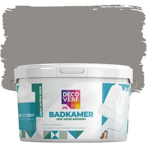 Decoverf badkamerverf 2.5L klei grijs