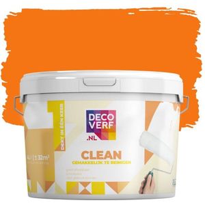 Decoverf clean muurverf warm oranje, 4L