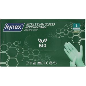 Hynex Biologisch Afbreekbare Nitril Handschoenen Groen – Maat S – 100 Stuks – Poedervrij – Bio Degradable – Wegwerphandschoenen – Duurzaam