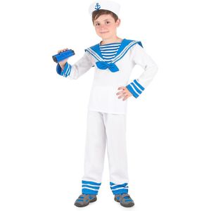 LUCIDA - Blauw-wit matrozen kostuum voor jongens - M 122/128 (7-9 jaar)