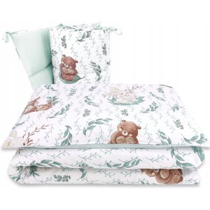 Miminu Kinderbeddengoedset Lulu Mint 135x100cm met Bedhek
