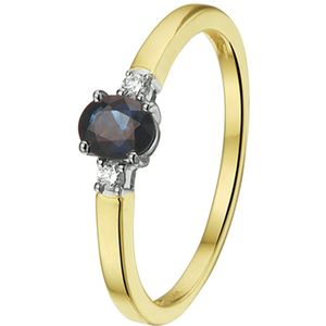 Ring Saffier En Diamant 0.05ct H Si