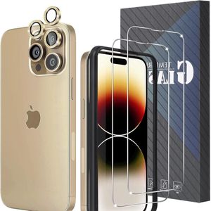 Allecto plus - Camera Lens Protector en Screen Protector Set voor iPhone 14Pro - 3 Pack met Gehard Glas Film - Anti-kras en Schokbestendig - 6.1 Inch Scherm - Bubble-vrij