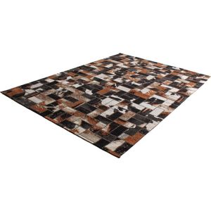 VARA VINTAGE BRUIN / ZWART VLOERKLEED PATCHWORK