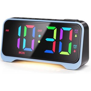 Digitale wekker met RGB kleurverandering en groot LED-display