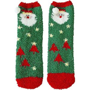 Kerstsokken - Fluffy - kerst sokken - Kerstmis -  kerstsokken dames - Heren - Kerstman -