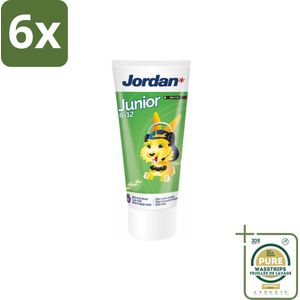 Jordan - Junior - Tandpasta - 6-12 jaar - 50 ml - Voordeelverpakking - 6 stuks - Wisselgebit - Fluoride tandpasta