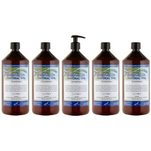 Bodylotion Natural Spa 1 Liter - met gratis pomp - set van 5 stuks - Voordeelverpakking