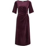 WE Fashion - Velvet Jurk - Aubergine - Dames