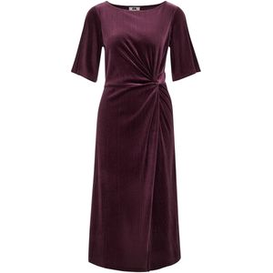 WE Fashion - Velvet Jurk - Aubergine - Dames