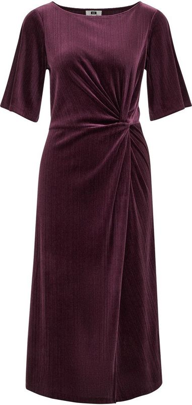WE Fashion - Velvet Jurk - Aubergine - Dames