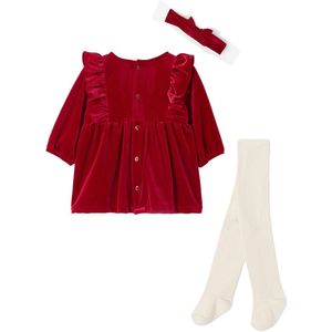 Vertbaudet - 3-delige Babyset - Jurk in Fluweel - Thema Kerst