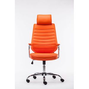 In And OutdoorMatch Bureaustoel Elliana - Oranje - Kunstleer - Hoogwaardige Bekleding - Luxe Bureaustoel - Moderne Look