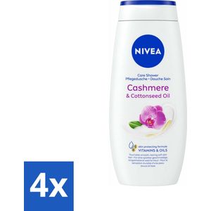 NIVEA Douchecrème Cashmere & Cotton Seed Oil 250 ml - Voordeelverpakking - 4 stuks