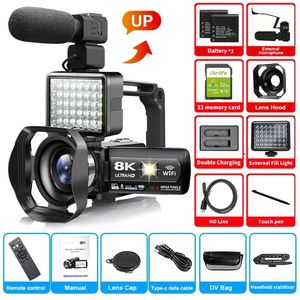 Camera 8K 64MP – WiFi Vlogcamera – Digitale Zoom – Beeldstabilisatie – Inclusief Microfoon, Afstandsbediening & 32GB SD Kaart